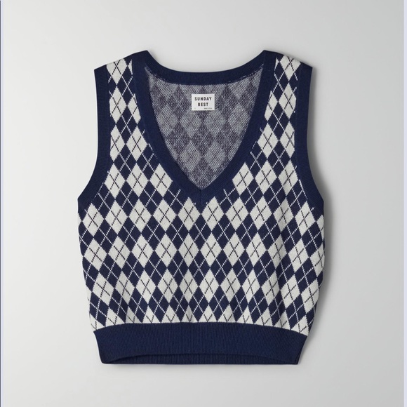 Aritzia Sweaters - Sunday Best Quinn Vest Navy